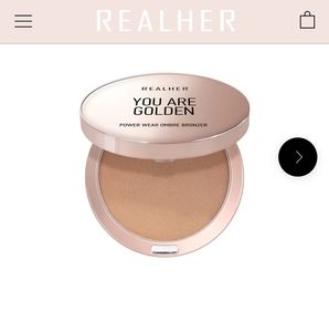 New unopened box. REALHER You Are Golden Bronzer and Highlighter